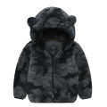 Boys Woolen Hooded Coat Solid Color Zipper Coat Children's Winter Clothes. 