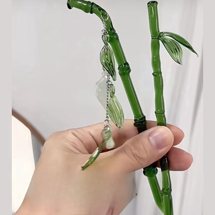 2pcs%20Chinese%20Fashion%20Hairpin%20Retro%20Bamboo%20Disc%20Hair%20Needle%20High-grade%20Resin%20Material%20Suitable%20for%20Women's%20Daily%20Hair%20Accessories%20-%20Image%204