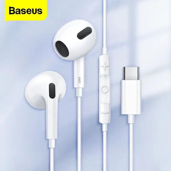 Baseus C17 Wired Earphone Type-C with Mic in-ear Wired Headphones For Xiaomi Samsung  NOTE 10 NOTE 20 S21 S20 Cellphone Headsets.  Basues Type C handsfree   Vivo,Oppo,Redmi, Samsung,Infinix,Spark, Handsfree.  Buffer Type C hansfree iPhone Hansfree