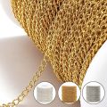 5yard stainless steel extension chain 2mm gold necklace chain for bracelets diy chain accessories jewellery making crafts. 