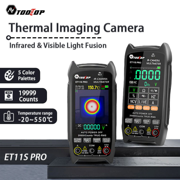 TOOLTOP Portable Thermal Imaging 32*32 With Visible Light 5 Color Palettes -20~550℃ AC/DC 2.8-Inch Multimeter Car Repair Tools