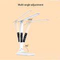Folding Table Lamp USB Reading Touch Dimmable Eye Protection With Alarm Clock Thermometer LED Desk Lamp USB Charge Night Light.
