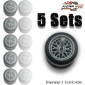 1/64 Model Wheels  Tires ABS 5 Sets Wheels for Matchbox Tomica Mainline Diecast Model Car Refit Parts -Dia 11mm. 