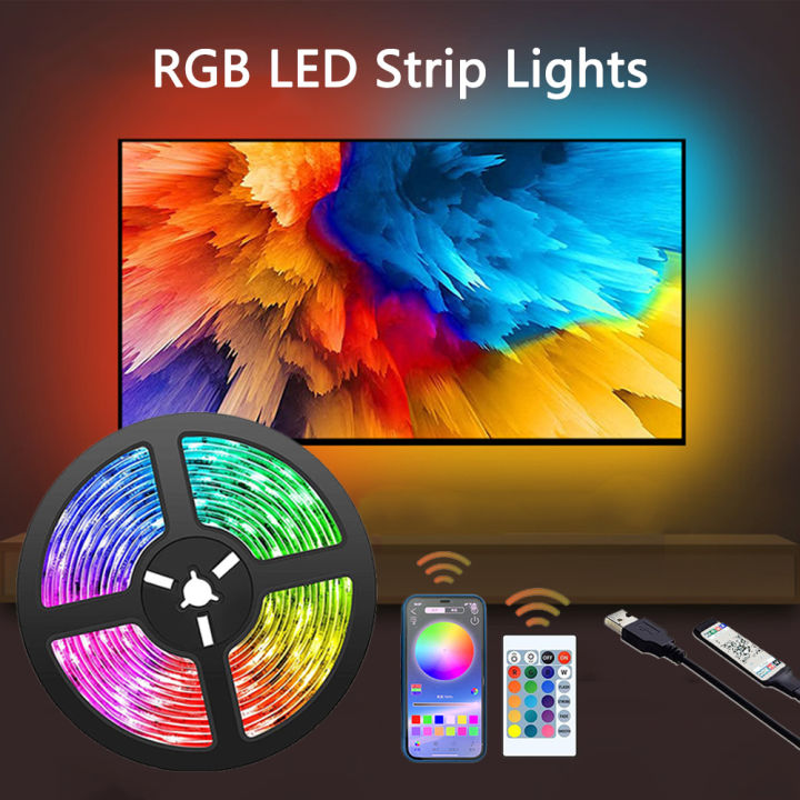 LED Strip Lights Smart Home TV PC USB IR Remote Control Backlight RGB ...