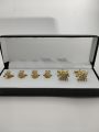 Stud Button Set Golden Square Design | Cufflinks and Button Set for Men Shalwar Kameez | Men Accessories. 
