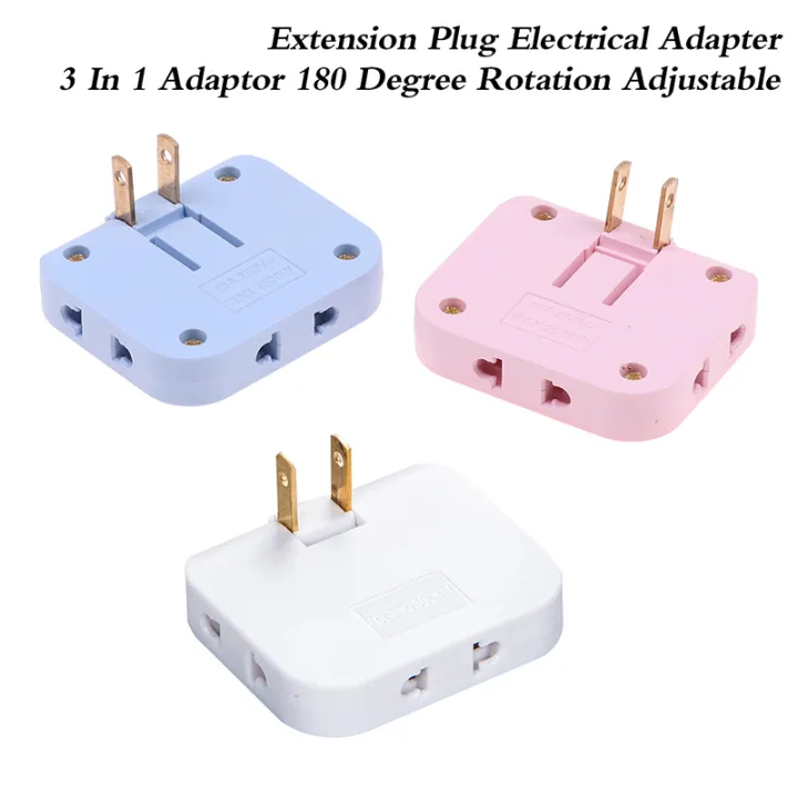Plug Socket Rotatable EU Plug 180 Degree Rotatable Socket Converter 3 In 1 US Extension Plug ...