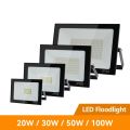LED Flood Light Spotlight AC220V 100W 50W IP66 Waterproof LED Black Shell Garden Street Gate Wall Floodlights. 