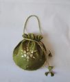 Fancy embroidered clutch/potli bag for wedding parties designer traditional potli gol bag with Handmade Gota work. 