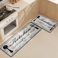 VIKAMA 1PC Kitchen Crystal Velvet Floor Mat Non-Slip Waterproof Washable Comfortable and Soft Standing Long Carpet Home Decor. 