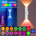 Double-head LED Night Light with Motion Sensor RGB Rechargeable Magnetic Wall Lamp Mood Ambient Light for Cabinet Hallway Stair. 
