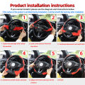 PU Carbon Fiber Leather Car Steering Wheel Cover Without Inner Ring Suitable for 14.5-15 Inches of Automotive Supplies.