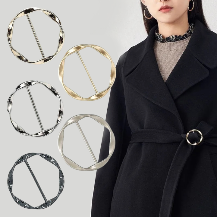 2/5PCS Fashion Metal Round Circle Clip Buckle Clothing Ring Wrap Holder Silk Scarf Ring Clip T-shirt Tie Clip Female Ornament