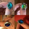 Retro Magic Mood Ring Gem Heart Feeling Color Change Ring Adjustable Temperature Ring 1 pc. 