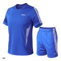 Summer men's sports set, outdoor fitness running basketball, short sleeved T-shirt and shorts, loose and quick drying. 