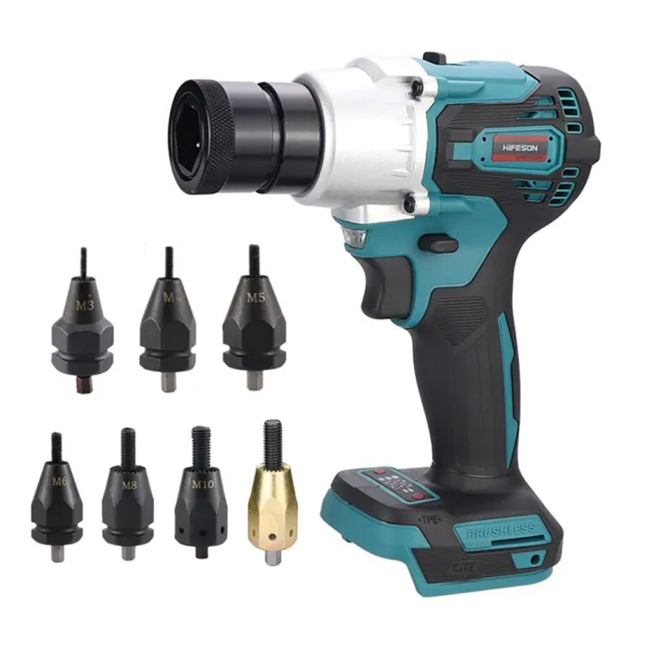 Button Rivet Welder Brushless Riveting Gun Powerful Electric Rivet Nut Machine Kit with ...