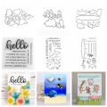 Trampoline Animals Clear Stamps and Cutting Dies for Card Making Sentiments Die Cuts Embossing Stencils Template for DIY Scrapbo. 