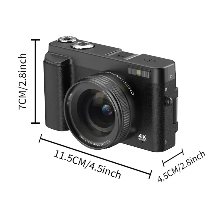 STUOGYUM%204K%20Vlogging%20Camera,48MP%20Digital%20Camera%20For%20Photography%20With%20Autofocus%203.0%20Inch%20Touch%20Screen,180%20Degree%20Flip%20Screen%20-%20Image%202