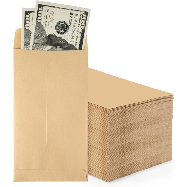  Envelopes Money Container Kraft Paper Coin  Pouches Ultra-Thin DIY Coin Storage Envelopes  Storage Bags 50Pcs