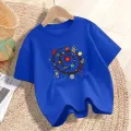 Boys Summer Short Sleeve T-shirts Big Boy Summer Tops Toddler  Kids T Shirt Black Hole Pattern Children Boys Casual T-shirt. 
