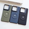 Luxury Business Sle Woven Leather Magnetic Case for  Signature Moto Edge70 Ultra Fusion X70 Air Pro Bumper Protect Cover. 