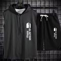 Men's track suit summer sportswear two-piece t-shirt shorts brand tracksuit jogging men's sports suit fitness clothes exercise. 