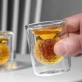 2pcs 50ml Golf Ball Glass Cups Funny Double Walled Shot Glass Drinking spirits Glasses Forwhiskey tea Espresso coffee. 