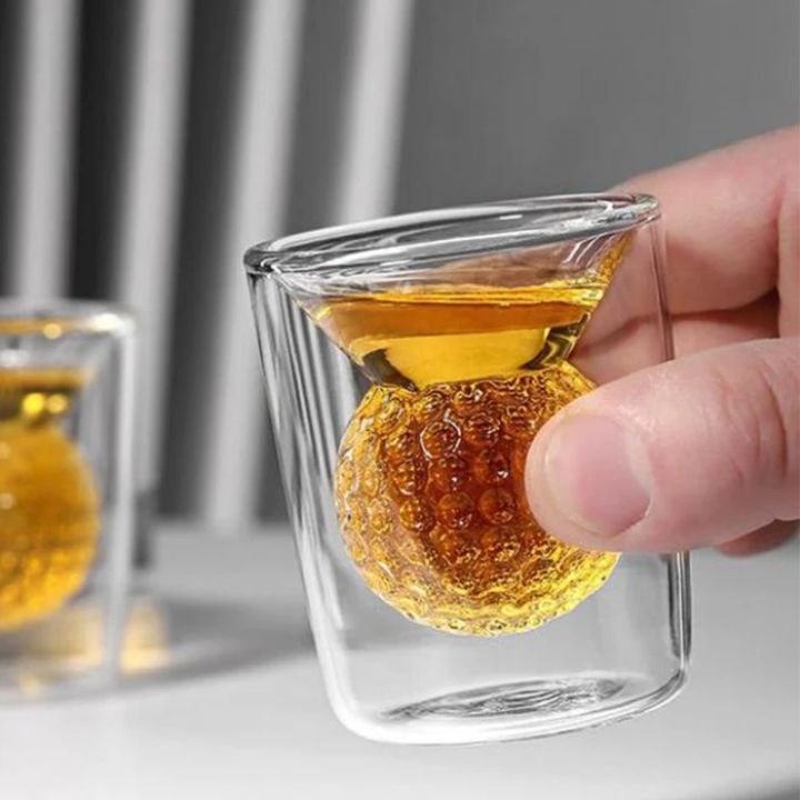 2pcs%2050ml%20Golf%20Ball%20Glass%20Cups%20Funny%20Double%20Walled%20Shot%20Glass%20Drinking%20spirits%20Glasses%20Forwhiskey%20tea%20Espresso%20coffee%20-%20Image%203