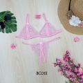 1 Set Exotic Hot Bikini Set For Honeymoon Exclusive And Premium Transparent Sexually attractive Pink Color Nighty. 