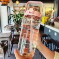2L Portable Water Bottle Large Capacity Plastic Straw Water Cup Drink Bottle With Time Marker For Outdoor Sports Fitness. 