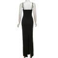 Lace Trim Backless Party Club Birthday Maxi Y2K Dress for Women Summer 2026 Sleeveless Bodycon Split Long Dresses Outfits.