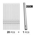 20 Pcs Reusable Barbecue Skewer Rotatable Flat Metal Barbecue Skewers for Garden Courtyard Barbecue. 