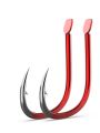 STBT 50Pcs/Box ISEAMA High-Carbon Steel Red Fishing Hooks From Japan 1#-10# Blue Barbed Fishhook for Carp Fishing Accessories. 