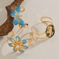 Kissmoon Exaggerated Large Size Butterfly Cat Animal Flower Bracelets Stainless Steel High Quality for Women Party Jewelry s. 