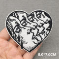 Black and White Embroidery Patches for Clothing Punk Skull Applications Iron on Patches Sewing Clothes Stickers. 