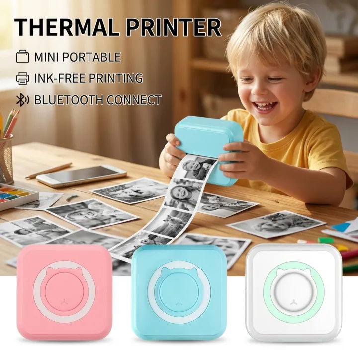 Mini Portable Thermal Printer Bluetooth Compatible iPhone Android, 58mm ...