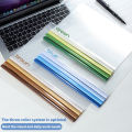 8Pcs Set A4 Transparent Drawing Rod Clip Student Office Supplies Large Capacity Leaflet Folder. 