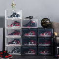 1Pack AJ Sneakers Box  Hardened Plastic Shoe Box  Stackable Cabinet Storage Box High-top Dustproof AJ Shoes Organizers Shoe Rack. 