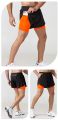 Men Fitness Built-in pocket sports Shorts Summer 2 In 1 Quick Dry Gym Beach shorts Running Double-deck Shorts Outdoor sweatpants. 