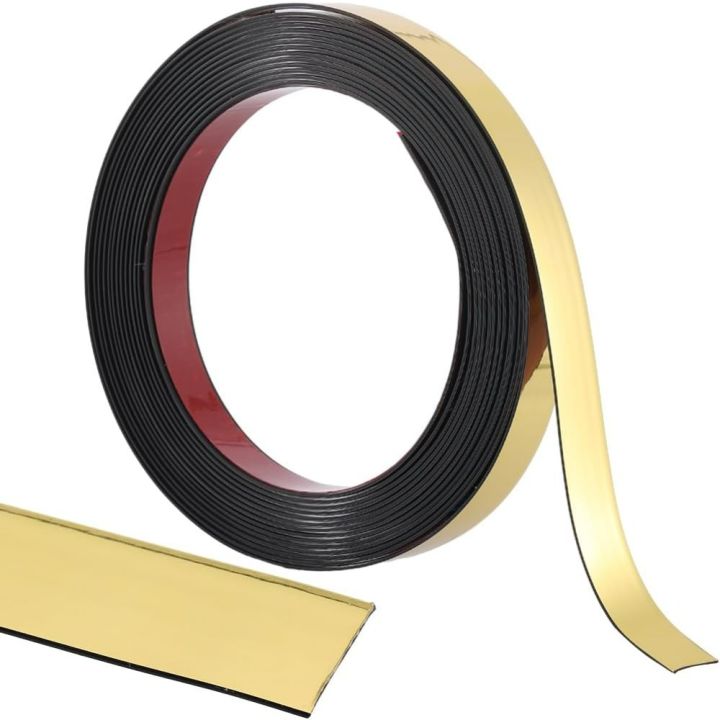 5m*15mm Gold Molding Trim Peel and Stick Flexible Mirror Border Self ...