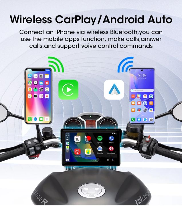 7"%20inch%20Motorcycles%20DVR%20Navigation%20GPS%20Wireless%20CarPlay%20Android%20Auto%20Portable%20Smart%20Display%20Waterproof%20IPX7%20HD%20Recording%20Camera%20-%20Image%203