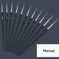 11/22Pcs Black Detail Paint Brushes, Fine Tip Pain Brush Set, Miniature Model Painting Brush for Acrylic, Oil, Scale Model. 