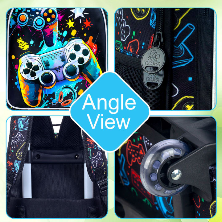Rolling%20Backpack%20for%20Boys,%20Kids%20Roller%20Wheels%20School%20Bookbag%20with%20Lunch%20Bag,%20Wheeled%20School%20Bag%20for%20Children%20-%20Image%203