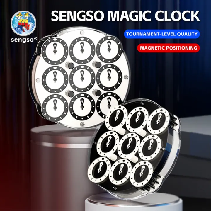 NEW SENGSO Magic Clock 4x4 Magnetic Puzzle Clock Cube Puzzle Shengshou ...