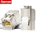 AMPCOM Pro+ RJ45 STP Zinc Alloy Keystone Jack Punch Down Free Cat7/6A/6, 50U Extra-Thick Gold Plated Network Module Connector.