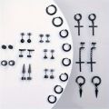 30pcs 316L Stainless Steel Cross Stud Earrings Set for Men Women,Tragus Spiral Ear Cartilage Hypoallergenic Piercing Jewelry.