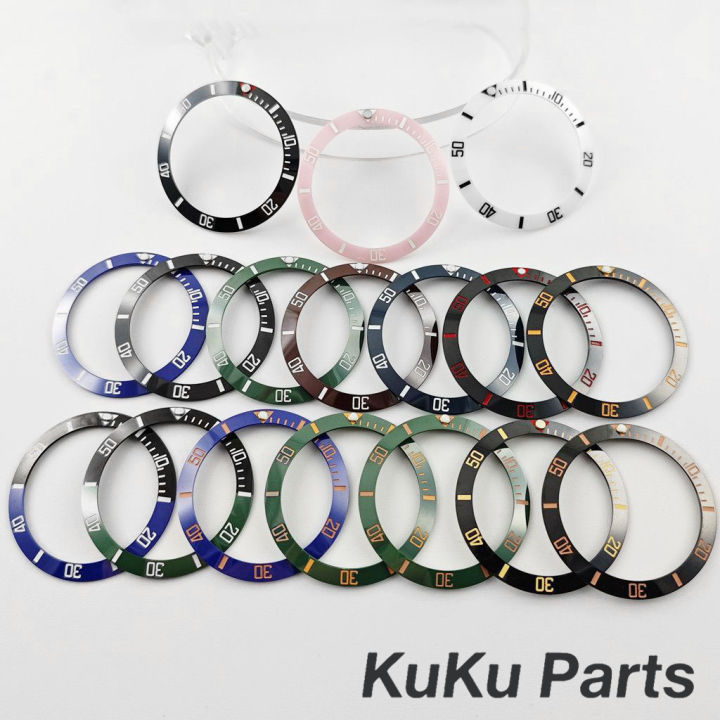 Diving Bezel 38mm*30.6mm Slope 1 PCS Luminous Ceramic Bezel Insert for NH35 NH34 NH36 4R35 Automatic Movement Watch Bezel Insert