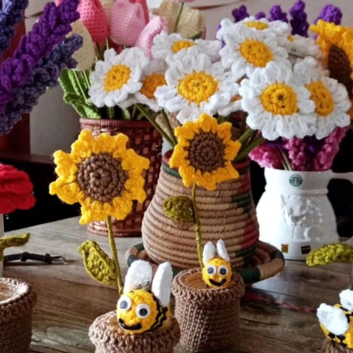 crochet flower pot