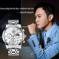 O'levs Watches for Men Diamond Business Dress Analog Quartz Stainless Steel Date Luxury Casual Fashion Wrist Watch Waterproof Luminous.