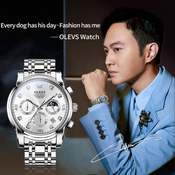 O'levs%20Watches%20for%20Men%20Diamond%20Business%20Dress%20Analog%20Quartz%20Stainless%20Steel%20Date%20Luxury%20Casual%20Fashion%20Wrist%20Watch%20Waterproof%20Luminous%20-%20Image%206