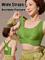 Embossed Floral Tank Bra Women’s Seamless Wirefree Bra Side Buckle Push Up Anti-Sag Comfort Everyday Underwear. 